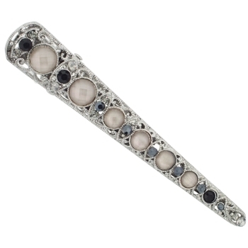 Karen Marie - Crystal & Moonstone Inspired Filigree Jaw - Black (1)